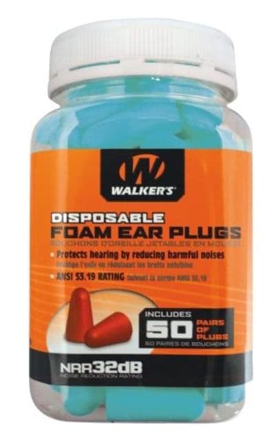 Walkers Foam Ear Plugs - 50 Pair Jar - Teal