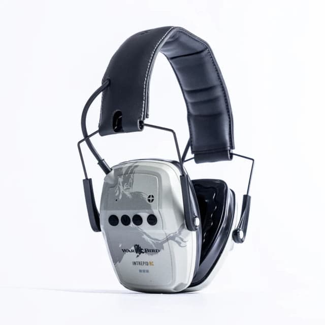 WarBird Intrepid RC-Rechargeable 23dB Earmuffs with Gel Ear Seals Off White