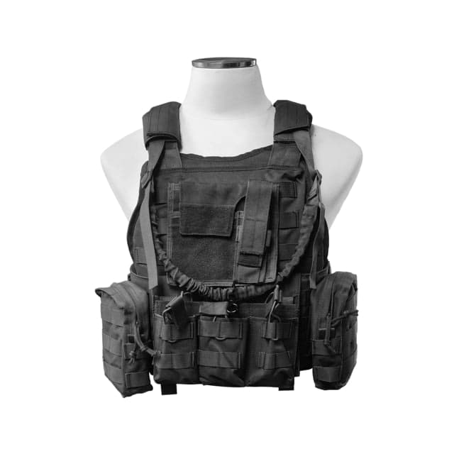 XTS Tactical Vest Plate Carrier Black AL 002BK