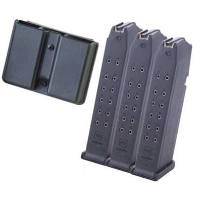 Model 22/35 Magazine 3 Packs - 22/35 .40s&W 15-Rd Mag 3-Pack W/ Double Mag Pouch