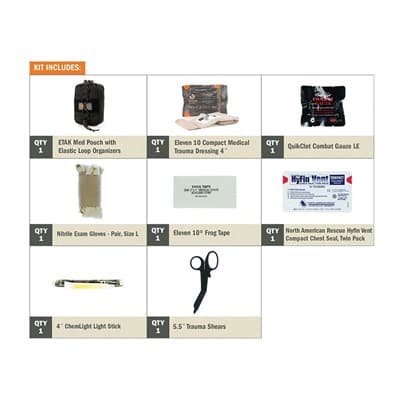 Etak Pouch Medical Kit Contents - Etak Kit Contents W/Compressed Gauze