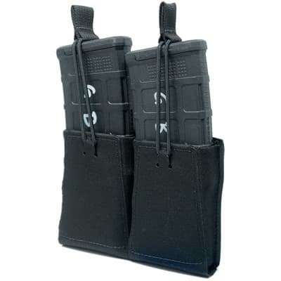 Double Rifle Magazine Pouch With Bungee Retention - Double Rifle Mag Pouch W/Bungee Retention Black