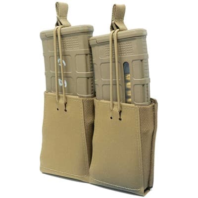 Double Rifle Magazine Pouch With Bungee Retention - Double Rifle Mag Pouch W/Bungee Retention Coyote
