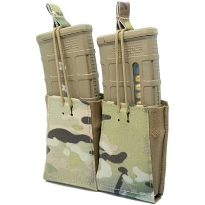 Double Rifle Magazine Pouch With Bungee Retention - Double Rifle Mag Pouch W/Bungee Retention Multicam
