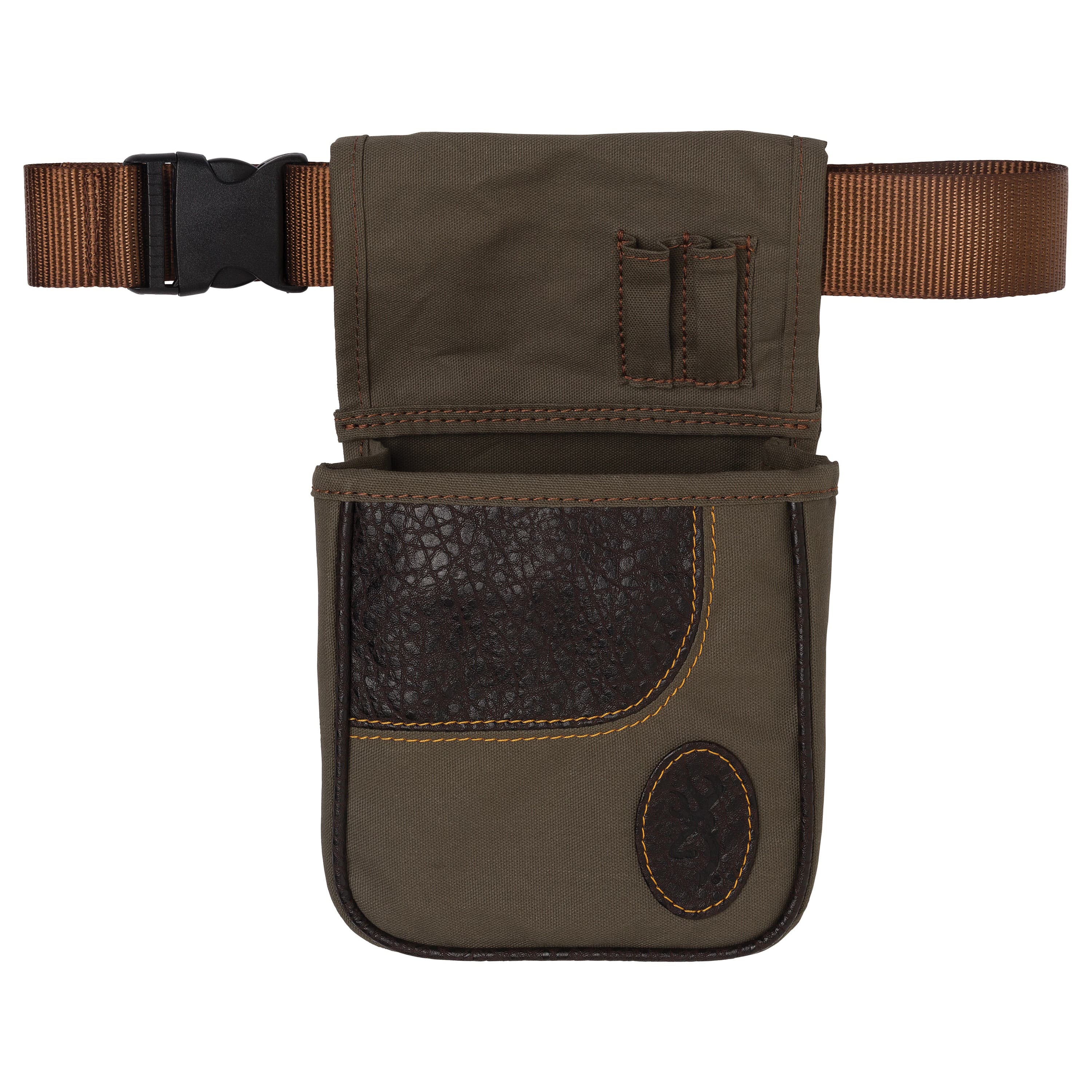Browning Laredo Cotton Canvas/Leather Shell Pouch, Olive - 121504843