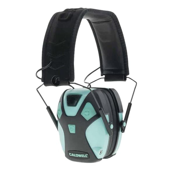 Caldwell E-Max Pro Earmuff 23 dB in Black/Aqua Blue - Eye-Catching Hearing Protection - 1101672