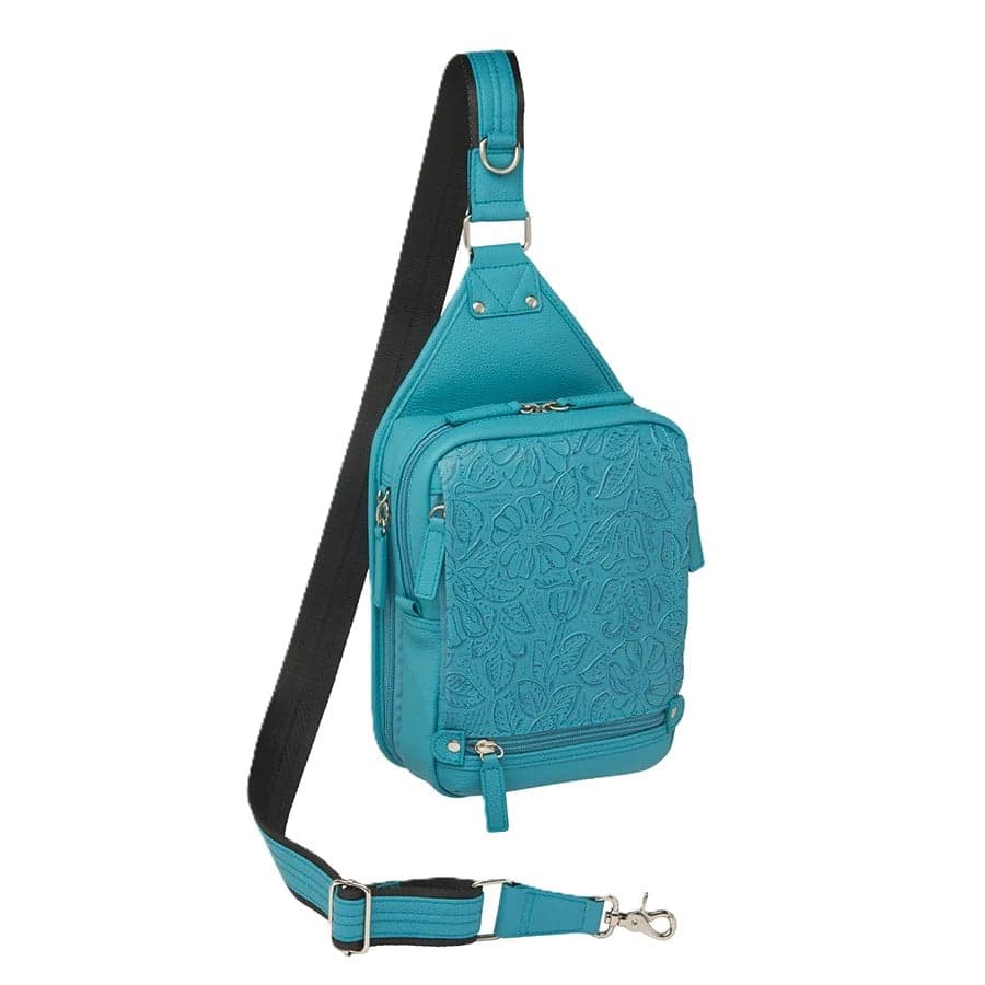 GTM Mini Sling Crossbody Cowhide Distressed Buffalo Turquois - GTM-110/Tblue