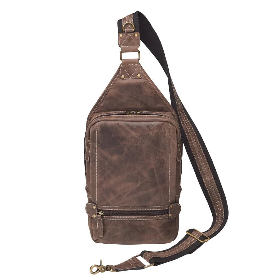 Gun Tote'n Mamas Sling Backpack Concealed Carry Bag, Distressed Vintage Brown, GTM-CZY/108