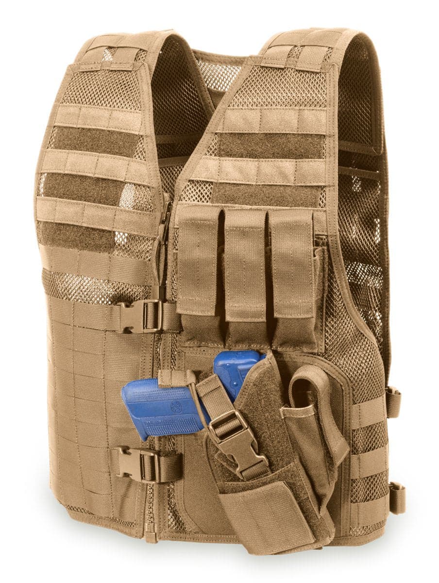 Elite Survival Systems MVP Director Tactical Left Hand Holster Vest, Coyote - MVP030101-T
