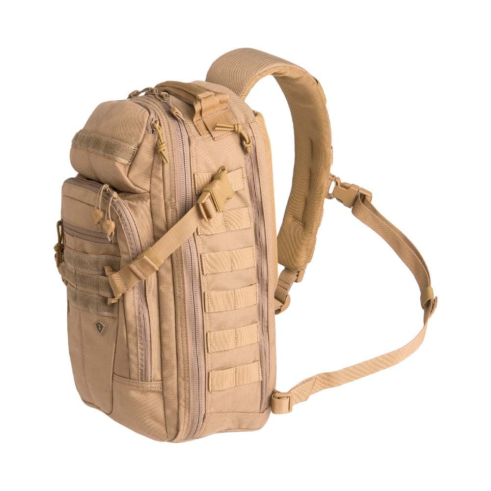 First Tactical Crosshatch Sling Pack Bag, Coyote