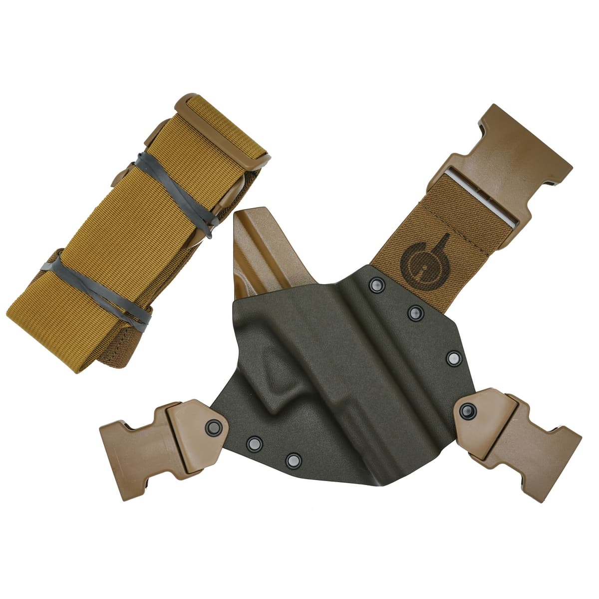 GunfightersINC Kenai Glock G43X Shoulder Holster RH Kydex/Nylon Gray/Coyote Brown - Tactical Carry Solution - KN-G43X-040221