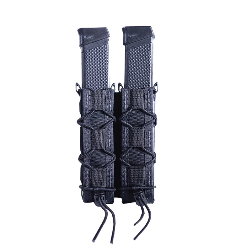 High Speed Gear Taco Double Extended Pistol Magazine/Baton Pouch - Black Versatile Dual-Function Pouch - 11EX02BK