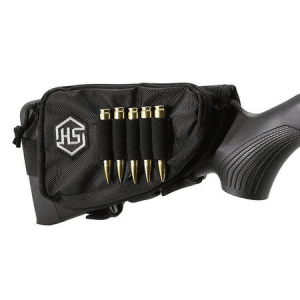 Hunters Specialties Buttstock Shell Holder W/ Pouch Holds 5 Cartridges Black Polyester