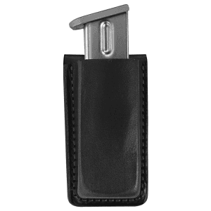 Bianchi 18056 Open Top Mag Pouch Single Black Leather Belt Clip, Belts 1.75" Wide Compatible W/Glock 17/19/22/23/30/S&w 9/40f/M&p 9/40
