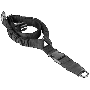 Aim Sports AOPS01B One Point Sling made of Black Elastic Webbing with 26" OAL, 1.25" W & Bungee Design for Rifles