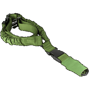 Aim Sports AOPS01G One Point Sling made of Green Elastic Webbing with 26" OAL, 1.25" W & Bungee Design for Rifles