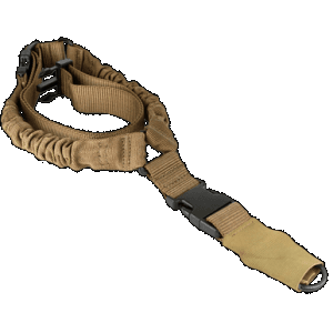 Aim Sports AOPS01T One Point Sling made of Tan Elastic Webbing with 26" OAL, 1.25" W & Bungee Design for Rifles