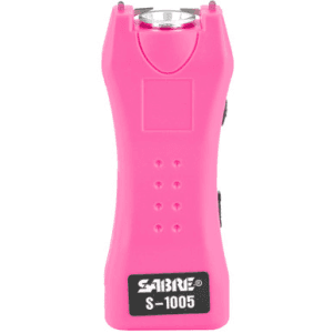 Sabre Dual Capacitor Stun Gun Pink 1.600 Uc With Led Flashlight