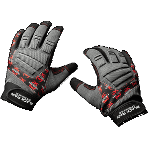 Black Rain Ordnance TACTGLOVEGRY/BLK/RDL Tactical Gloves Black/Gray/Red Large Velcro