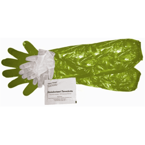 Hme Field Dressing Glove Combo With Wrist And Shoulder Length Latex Gloves 4 Pair Each