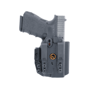 Henry Holsters Spark Partial Sweat Guard with DCC Mod4s IWB Holster Right Hand Glock 17, 22, 31, 47 with Surefire X300U Boltaron Black