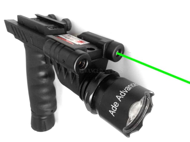 Ade Advanced Optics Rifle Vertical Foregrip Grip Flashlight/Green Laser Combo Sight Black