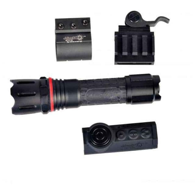 Aimshot Infrared Wireless Tactical Flashlight Kit With Quick Release Rail Mount Black