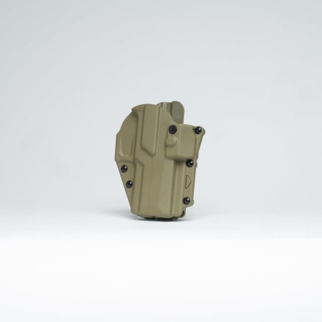 Alien Gear Holsters Rapid Force Polymer Level Ii Owb Paddle Holster Glock 19/19x/19 Mos/23 Gen 1-4/44/45/45 Mos Left Hand Tan No Light