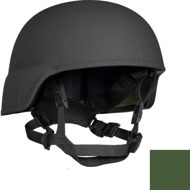 ArmorSource Aire LE Full Cut Ultra Lightweight Law Enforcement Level IIIA Tactical Helmet Cam Green Small