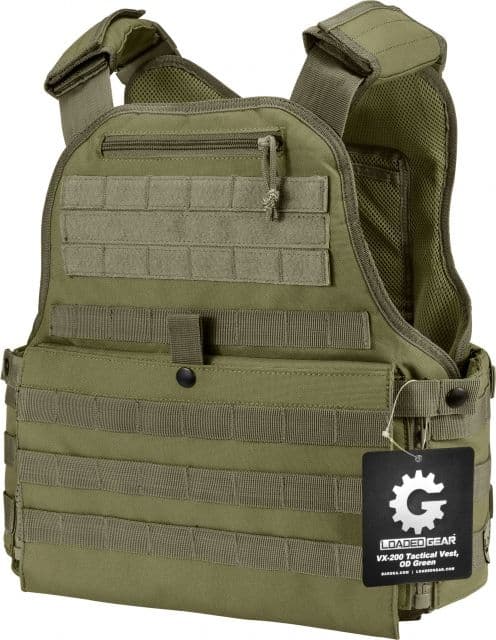 Barska Loaded Gear VX-500 MOLLE Plate Carrier Tactical VestOD Green