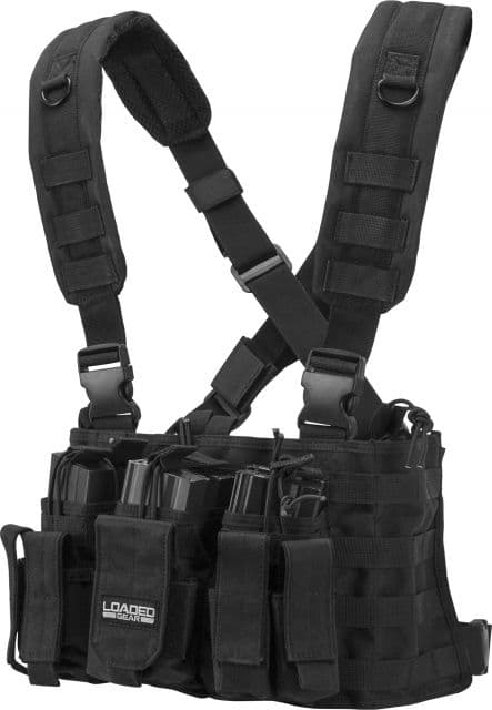 Loaded Gear VX-400 Tactical Chest Rig Black 22 in. Long Adjustable 48-to-64-in. Torso 193911