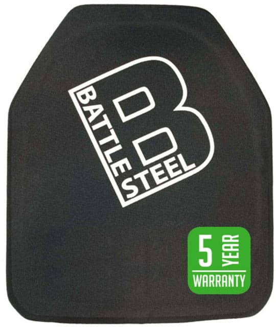 Battle Steel Level IV Ballistic Armor Plate 11x14 Shooters Cut Black