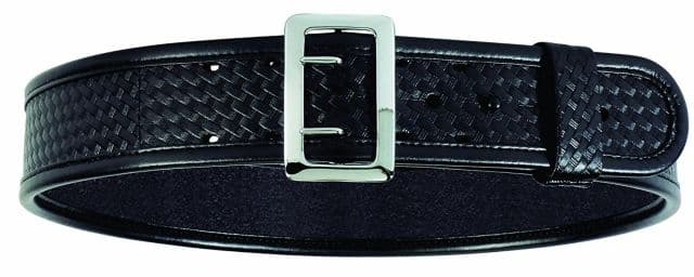 Bianchi Model 7960 Sam Browne Duty Belt w/ Chrome Buckle Basket Black Waist Size 48-50in 22233
