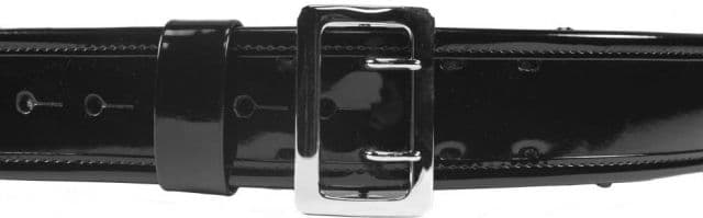 Bianchi Model 7960 Sam Browne Duty Belt w/ Chrome Buckle Hi-Gloss Waist Size 26-28in 22322