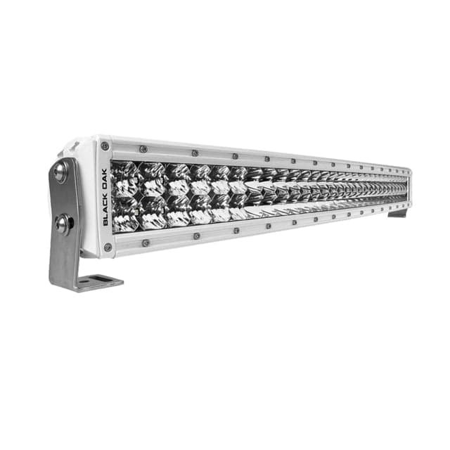 Black Oak Led 30in Led Curved Double Row Spot Light Bar White
