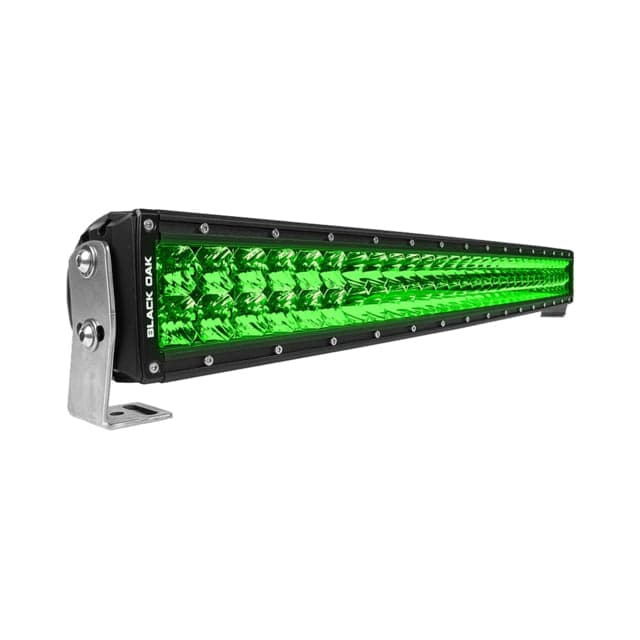 Black Oak Led Curved Double Row Combo Green Led Hog Hunting Light Bar 30in Black