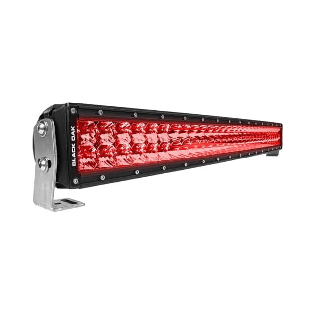 Black Oak Led Curved Double Row Combo Red Led Predator Hunting Light Bar 30in Black