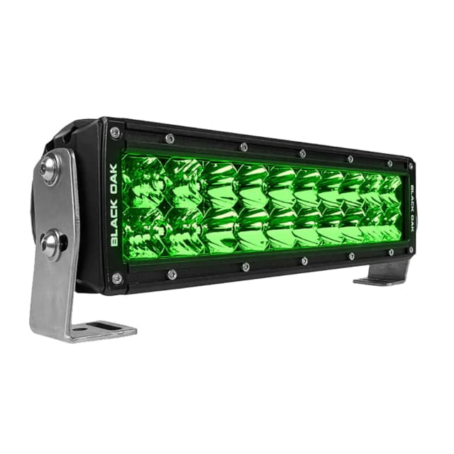 Black Oak LED Double Row Combo Green LED Hog Hunting Light Bar 10in Black