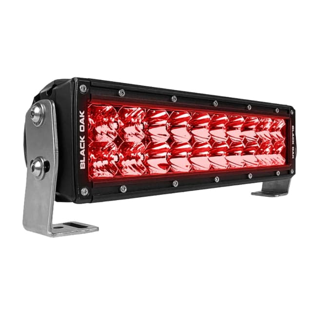 Black Oak LED Double Row Combo Red LED Predator Hunting Light Bar 10in Black