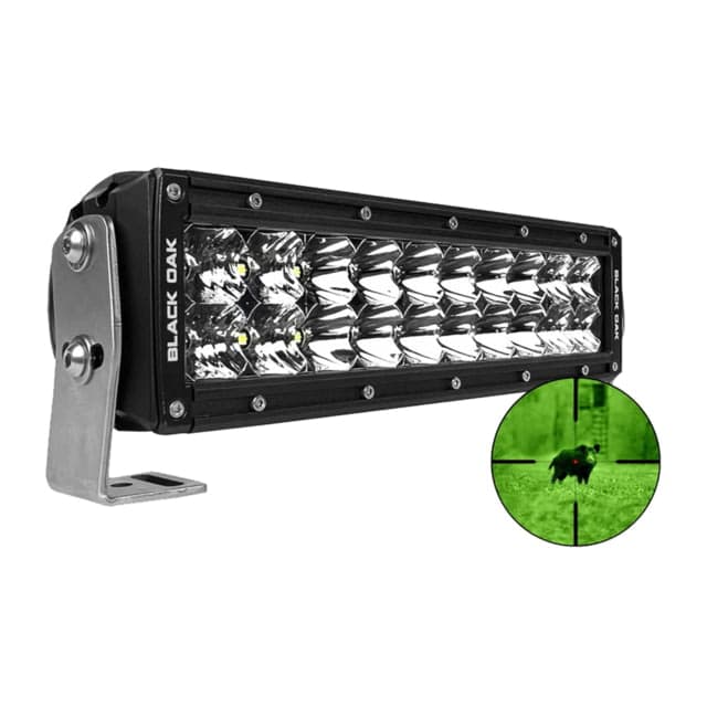 Black Oak LED Pro Series Double Row Combo Infrared LED Light Bar 10in 850nm Infrared Wavelength Black