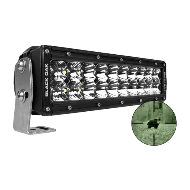 Black Oak LED Pro Series Double Row Combo Infrared LED Light Bar 10in 940nm Infrared Wavelength Black