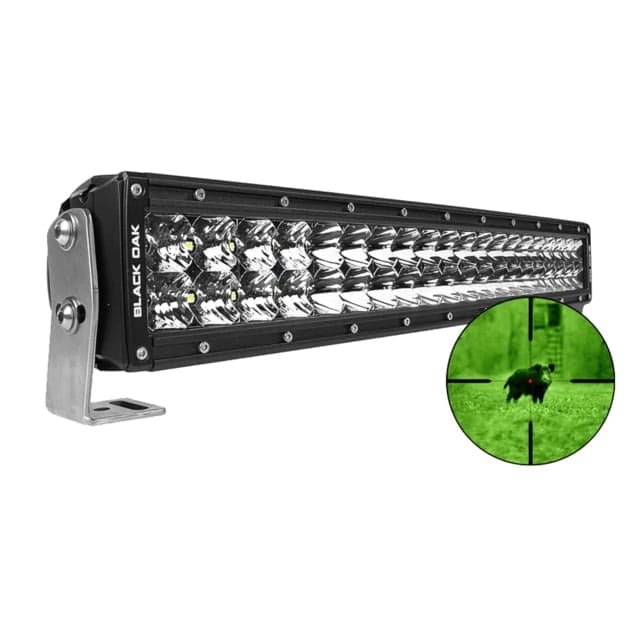 Black Oak LED Pro Series Double Row Combo Infrared LED Light Bar 20in 850nm Infrared Wavelength Black
