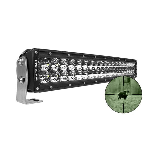 Black Oak LED Pro Series Double Row Combo Infrared LED Light Bar 20in 940nm Infrared Wavelength Black
