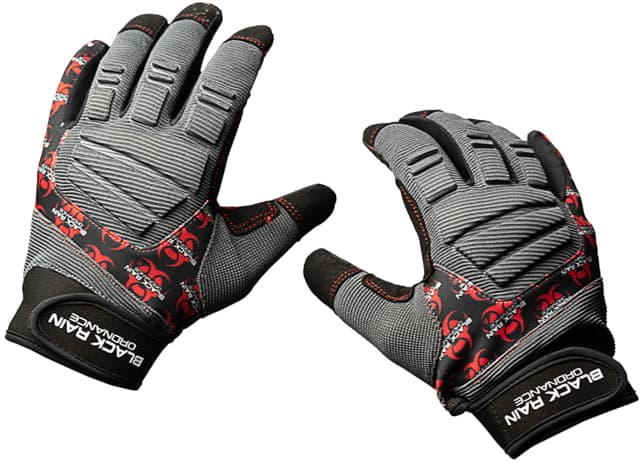 Black Rain Ordnance Tactical Men's Gloves Black/Gray/Red Extra Large TACTGLOVEGRYBLKRDXL