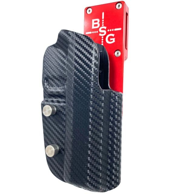 Black Scorpion Outdoor Gear OWB Pro Heavy Duty Competition Holster 5in Right Hand Carbon Fiber/Red