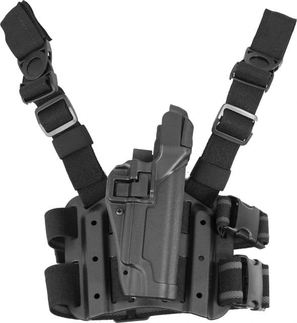 Blackhawk Serpa Tactical Level 3 Thigh Holster Colt 1911 Right Hand Matte Black