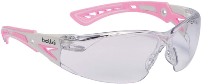 Bolle Rush+ Small Safety Glasses Pink White Frame Clear Lens