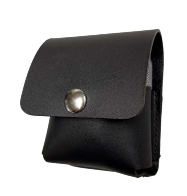 Boston Leather 4 Mg Double Narcan Nasal Spray Holder Basketweave Loop Back Black Snap Closure