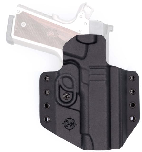 C&G Holsters Covert Kydex OWB Belt Holster w/Omega and Kickramp 1911 4.25in/ Wilson Combat EDC X9 Right Hand CNC Black