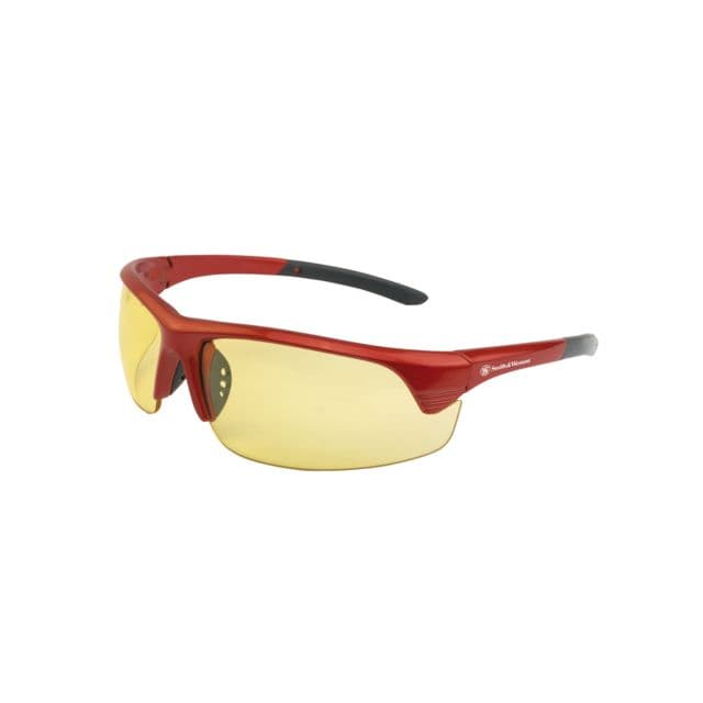 Caldwell S&W Corporal Half Frame Shooting Glasses Red Frame Amber Lens